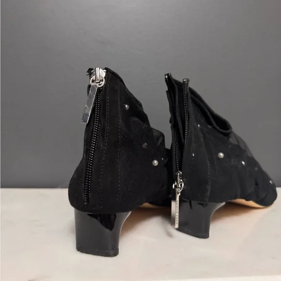 Zara Mesh Pearl Pointed Kitten Heels - Picture 6 of 9